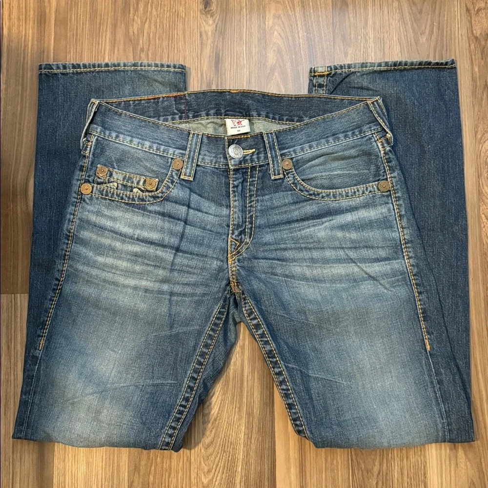 True Religion Vintage Bobby Big T Mens Denim Jeans 33